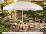 6ft Boho Patio with Tassels, Beech Wood Pole & Fiberglass Ribs, Push-Button Tilt Outdoor 13320436
