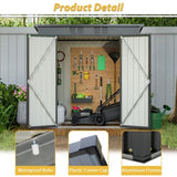 ZNTS 6 x 4 ft Outdoor Storage Shed, All Weather Tool Shed for Garden, Backyard, Lawn, Black W2505P173291