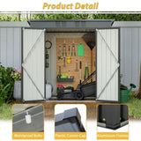 ZNTS 6 x 4 ft Outdoor Storage Shed, All Weather Tool Shed for Garden, Backyard, Lawn, Black W1212138675