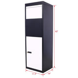 Package Delivery Box, 14'' x 11.3'' x 42'', Galvanized Steel Parcel Mailbox w/Code Lock & Mounting W46567683