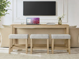 59 Inch Bar, Dining, Sofa with Power Outlet, 3 Upholstered Stools, 4 Piece Bar 15585597