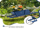 2 In 1 Wheelbarrow PlanterWooden Wagon Planter with 9 Magnetic Accessories for Garden Yard 43009863