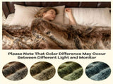Coffee 760GSM Faux Raccoon Fur Throw Blanket 60"x80" Double-Sided Soft Micro-Mink Lined Blanket 03199611