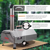 Semi-Automatic Silver 12 Outdoor Pizza Oven Portable Wood Fired Pizza Oven Outdoor Cooking Pizza 85056875