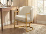 Modern Accent Chair Cozy Armchair Upholstered Reading Chair with Gold Metal Frame Living Room, N763P360688A