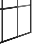 ZNTS Framed Glass Shower Screen 34" Width x 72"Height with 1/4" 6mm Silk-printing Tempered Glass, black W1675P165023