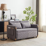 MH 54" Modern Convertible Sofa Bed with 2 Detachable Arm Pockets, Velvet Loveseat Multi-position W1193P254887