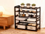 26.8*9.84*35.4in 6-Tier Flat Bamboo Shoe Rack, Coffee Color 30964611