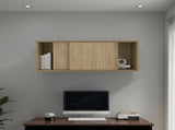 Slana Wall Cabinet, 2 Sliding doors, 1 Shelf, Natural Oak B097P474309