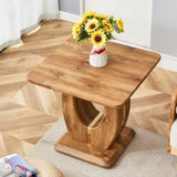 Modern Minimalist Wood Texture Sticker-Patterned MDF Square Coffee Table. Add a quiet and cozy W1151P211299