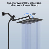 Shower Head, 10 Inch High Pressure Rainfall Shower Head/Handheld Shower Combo with 11 Inch Extension W121960165