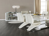 Contemporary Style Z-Shaped Chair Base 2pcs Chairs White Leatherette Chrome Finish Side Chair B011P152662