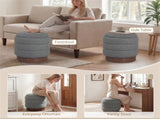Round Rotating Storage Footstool with Solid Wood Frame, No Assembly Required Makeup Chair with 5.5 77685920