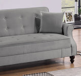 Contemporary Living Room Adjustable Gray Burnt-Out Fabric Couch Plush Storage Couch 1pc Futon B011P163901