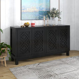 ZNTS Large Storage Space Sideboard, 4 Door Buffet Cabinet with Pull Ring Handles for Living, Dining 15869151