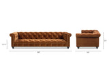 Alto 88" Tufted Chesterfield Sofa, Burnt Orange Performance Velvet B2719P280169