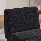 24.4" Wide Modern Upholstered Armless Chair with Rubber Wood Legs, Chenille Accent Chair for Living W3098P308776