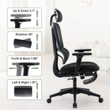 ZNTS Ergonomic Mesh Chair with 4D Adjustable Armrest,High Back Desk Computer Chair,Ergonomic W1411118657
