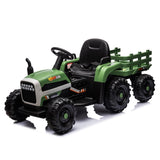 ZNTS Ride on Tractor with Trailer,24V Battery Powered Electric Tractor Toy, 200w*2motor W1578P193905