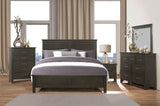 Transitional Bedroom 1pc Nightstand of Center Glides Drawers Charcoal Gray Finish Bed Side Table B01151369