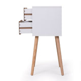 Nightstand with 2 Drawers, Tables with Solid Wood Legs and Storage, End Table, Side Table, W2181P156141