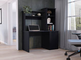Muncy Computer Desk with Ample Work Surface, Hutch Storage and Single Door Cabinet with 3-Tier B097133101