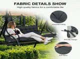 Outdoor Swing Cushions 70 Inch, Waterproof 4" Thick Porch Swing Cushion Replacement with Backrest 63302466