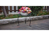(2 pack) 13IN Round Matte Black Metal Plant Stand 04418743