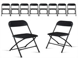 10pcs Injection Molding Classic Garden Plastic Folding Chair Black 36671449