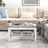Rectangle Tempered Glass Coffee for Livingroom, Tea for Waiting Room, Modern Side Coffee W1005P261281