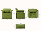 360 Degree Square Swivel Accent Sofa Chair,Fluffy Fabric Lounge Wide Upholstered Reading Chair with W2012P319075