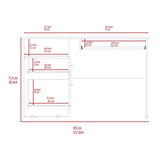 Raleigh L-Shaped Desk, Two Drawers, One Shelf, CPU Storage B128P148967