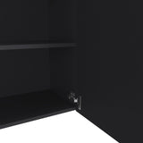 Wall Cabinet 23.6" H, with 1 Door and 2 Shelves, Black B097P250866