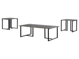 Weathered Grey and Black 3-piece Occasional Set B062P153613