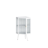 ZNTS 22.25 " Floor Coner Cabinet with Tempered Glass Door & Storage Shelves for Bathroom, Living Room, W757130159