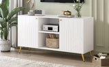 U-Can Modern TV Stand for TVs up to 55 Inches, Entertainment Center Media Console,Adjustable Shelf, N724P198518K