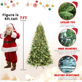 Artificial 7ft Green Christmas Tree with 1875 PE/PVC Mixed Branch Tips, 450 UL warm white led, 18259346