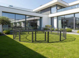 Dog Playpen Outdoor Extra Wide 16 Piece Panels Heavy Duty Dog Fence 40" Height Anti-Rust with Doors 96367448