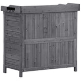 TOPMAX Outdoor 39" Potting Bench Table, Rustic Garden Wood Workstation Storage Cabinet Garden Shed WF285324AAE
