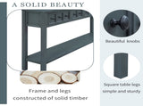 Rustic Entryway Console Table, 60" Long Sofa Table with two Different Size Drawers and Bottom Shelf 49120288