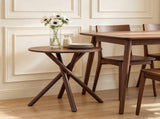 Modern Round Side Table Crossed Metal Legs, 23.6" Small Accent Table, Mid-Century End Table 48129636