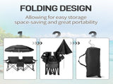XL Double Folding Fishing Chair with Umbrella, Cooler Bag, Cup Holders - Heavy Duty 480 lbs 91120849