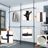 Double Clothing Rack, Adjustable Racks for Hanging Clothes, 2 Tier Clothes Heavy Duty Garment White 14683683