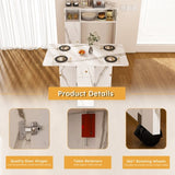Multifunctional Folding Dining Table with Wall-Mounted Sideboard & Storage for Small 12065176