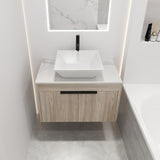 ZNTS 30 " Modern Design Float Bathroom Vanity With Ceramic Basin Set, Wall Mounted White Vanity With Soft 30289130