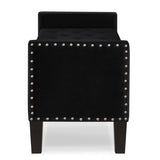Upholstered Tufted Button Storage Bench with nails trim,Entryway Living Room Soft Padded Seat with W2186139086