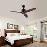 52 Antique Brown Ceiling Fan without Light with Remote Control W1367P187076