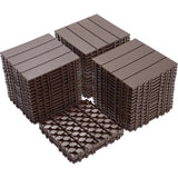 Plastic Interlocking Deck Tiles, 11.8"x11.8", Patio Flooring Outdoor Waterproof All W2882P204562