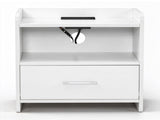 2PCS Nightstands Particleboard & Melamine-Faced Storage Cabinet with 2 USB Ports 35618343