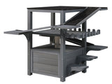 4 Tiers Outdoor Cat House Weatherproof Cat Tree Tower with Waterproof Roof and 2 Doors , Feral Cat 85852645